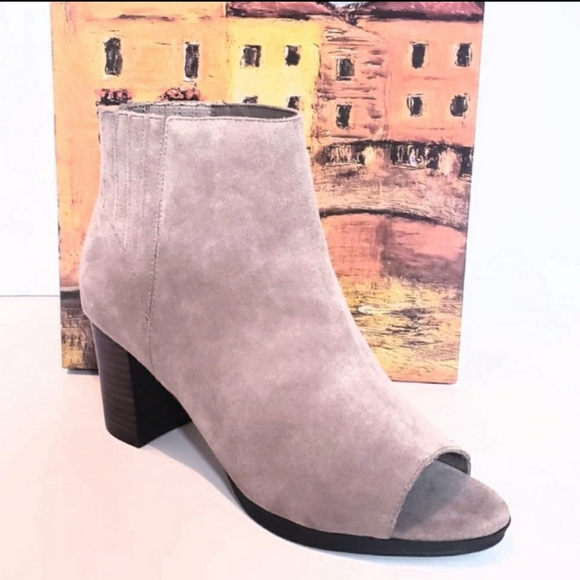 Bella Vita Shoes - Bella Vita Genuine Suede Leather Peep-Toe Booties NWT
